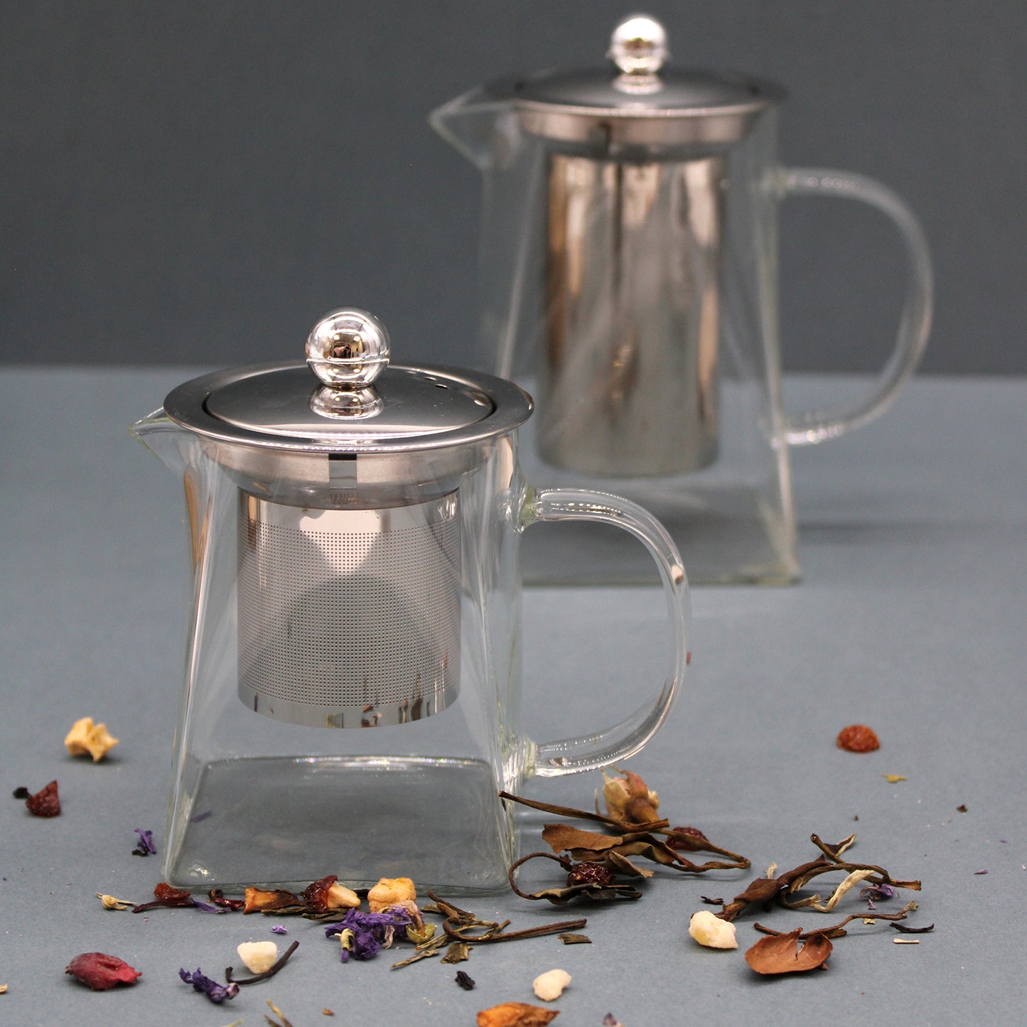 Glass Infuser Teapot - Tower Shape 350ml -Gler Teketill með Síu