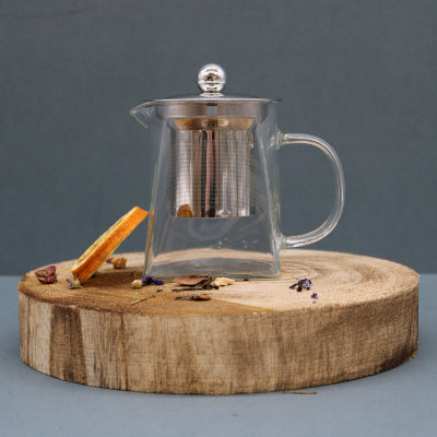 Glass Infuser Teapot - Tower Shape 350ml -Gler Teketill með Síu