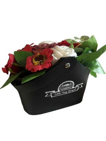 Sápublómkarfa - Rauðir Tónar / Soap Flower Petite Basket - Rich Reds