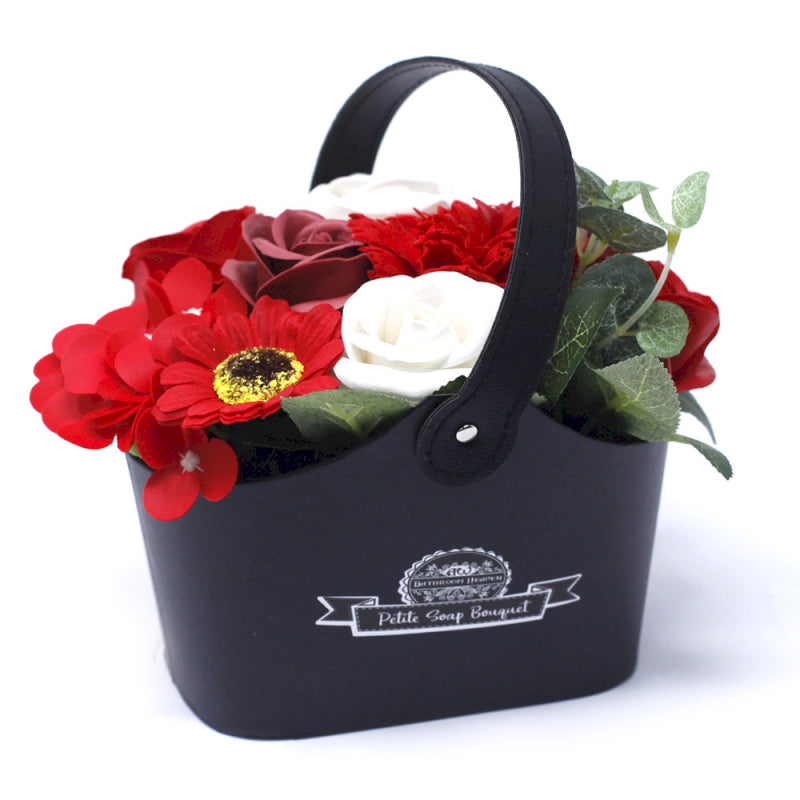 Sápublómkarfa - Rauðir Tónar / Soap Flower Petite Basket - Rich Reds