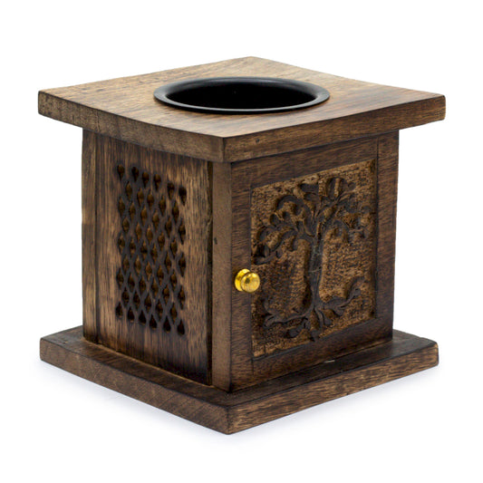 Lífstrjáð Mangótré Olíubrennari - Tree of Life Mango Wood Oil Burner